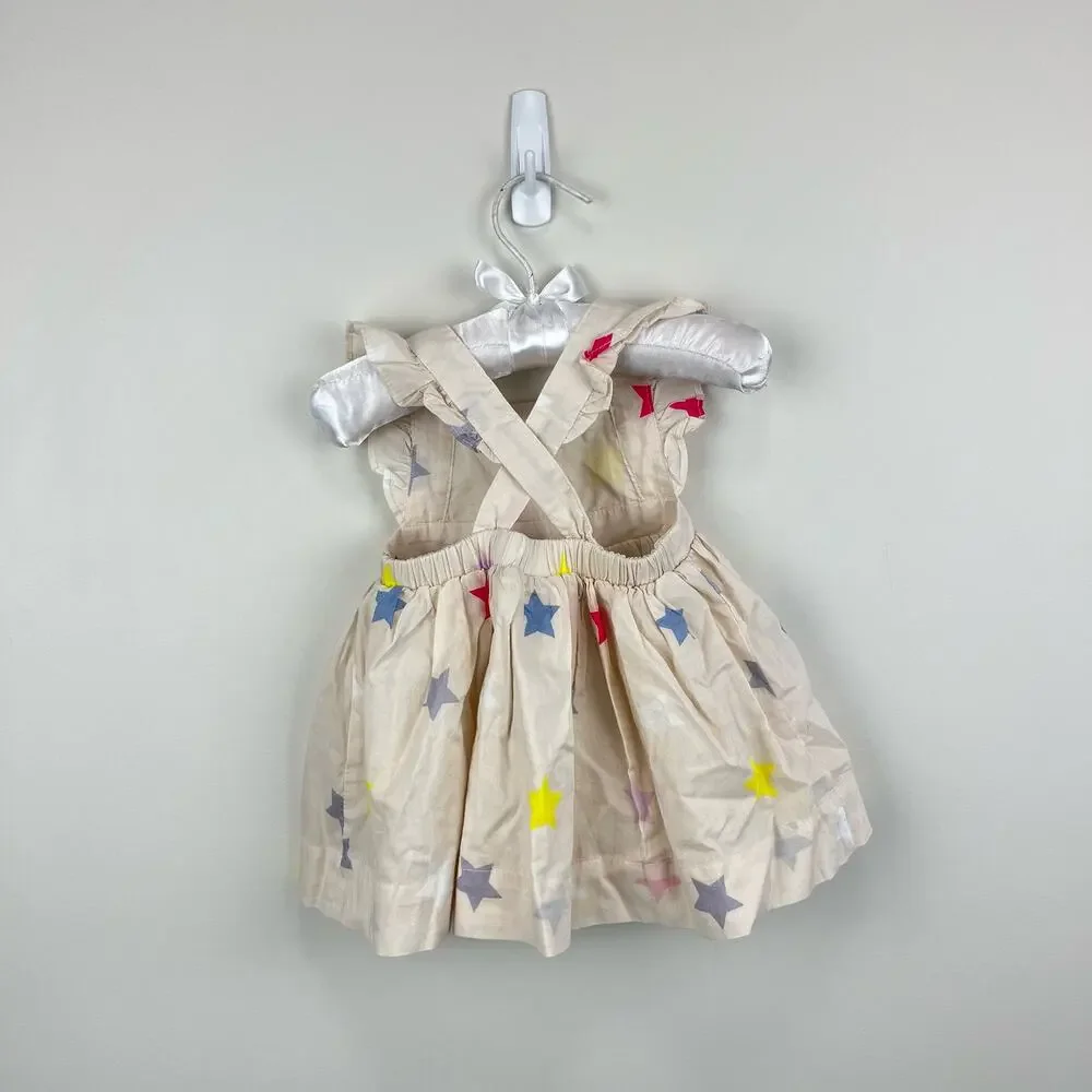 Gap Baby Print Apron Flutter Dress Stars 3-6 Months NWT